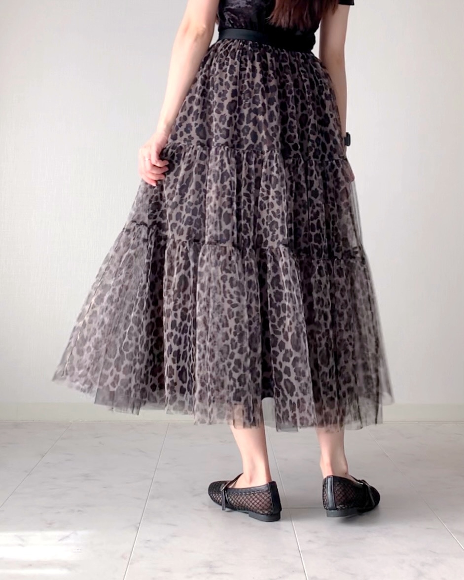 しまむらの「チュールヒョウティアードSK」