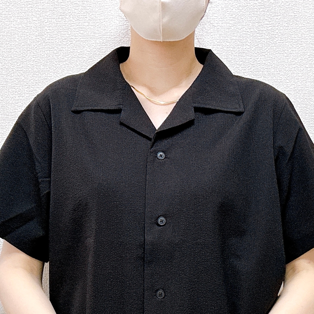 無印良品「婦人 風を通す ストレッチサッカー オープンカラー半袖シャツ」