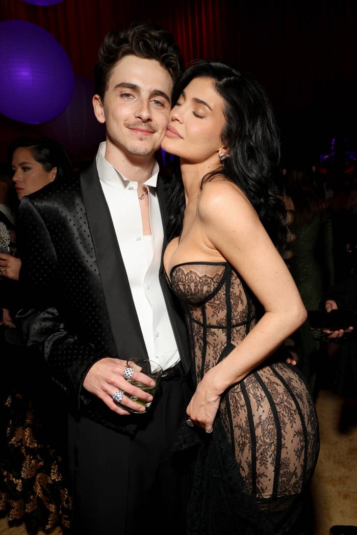Timothée Chalamet and Kylie Jenner at the Vanity Fair Oscar Party