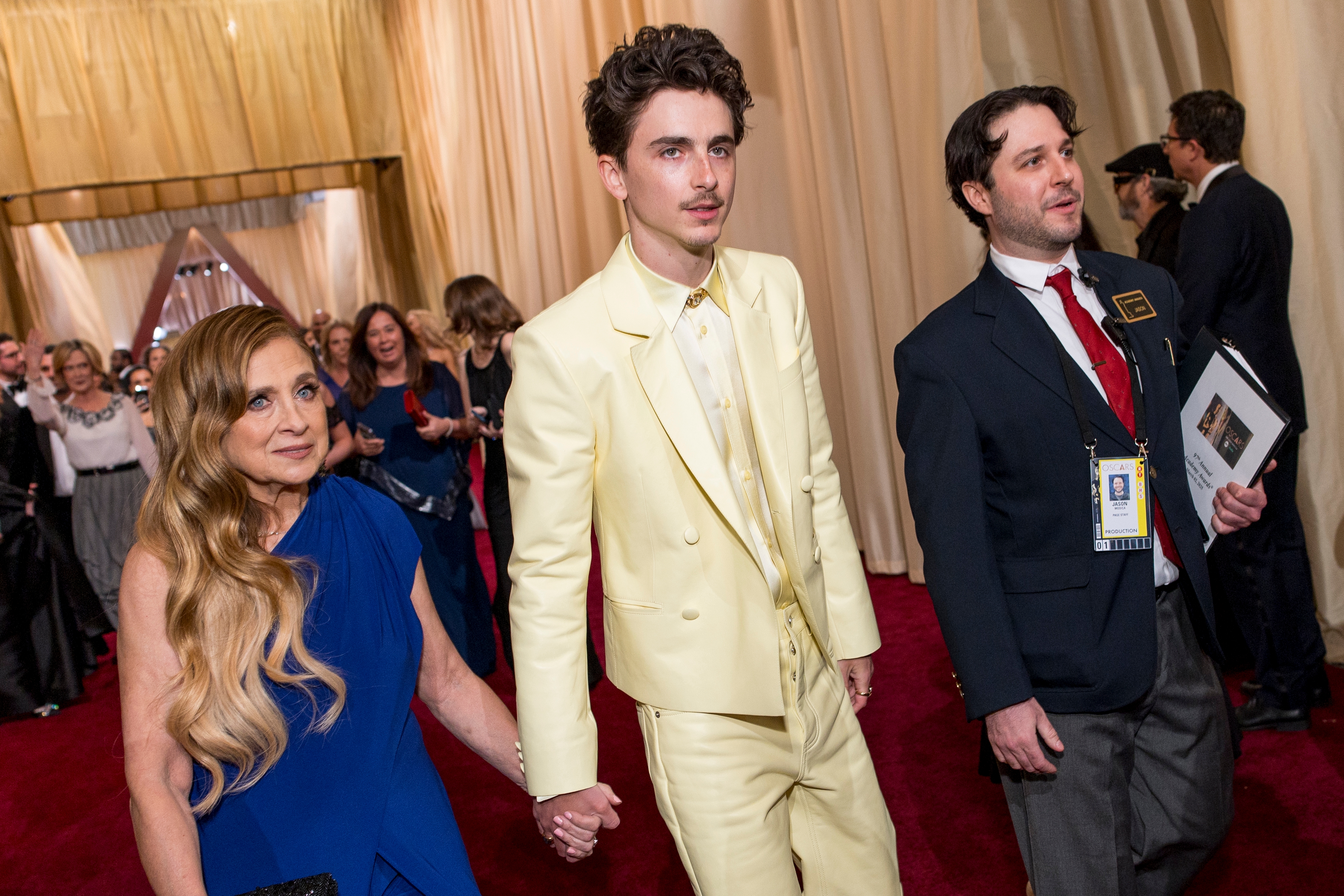Nicole Flender and Timothée Chalamet at the Oscars