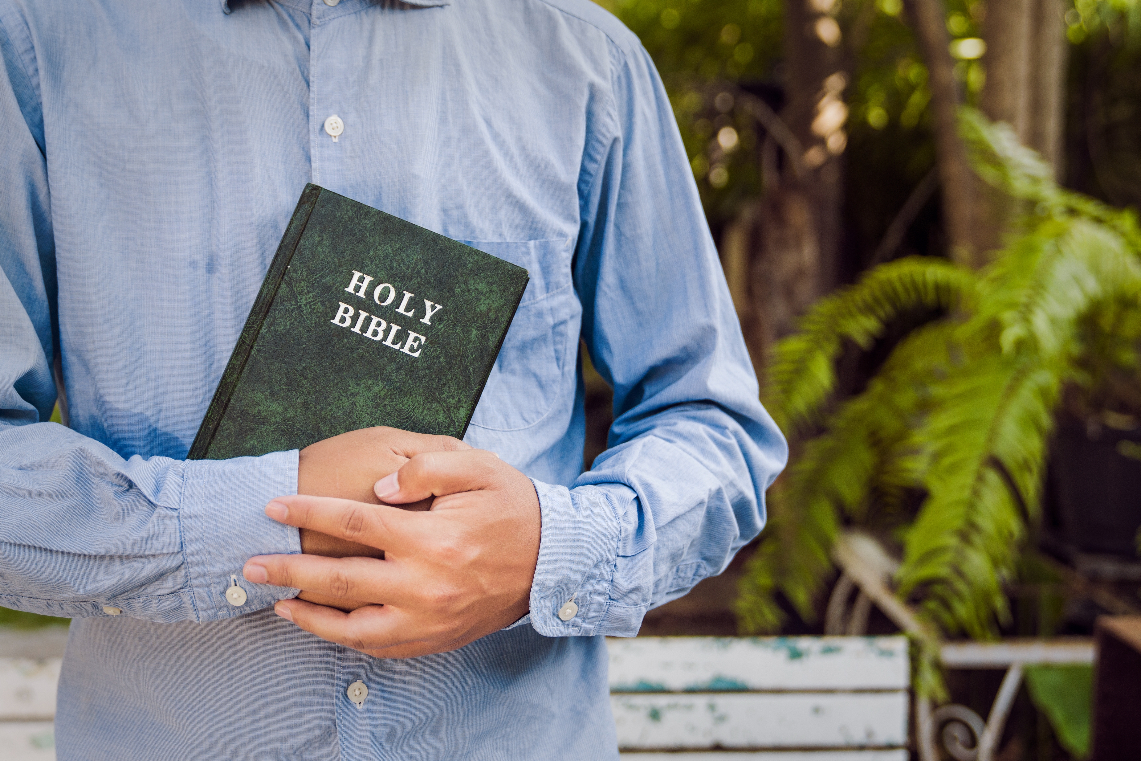 Man holding bible