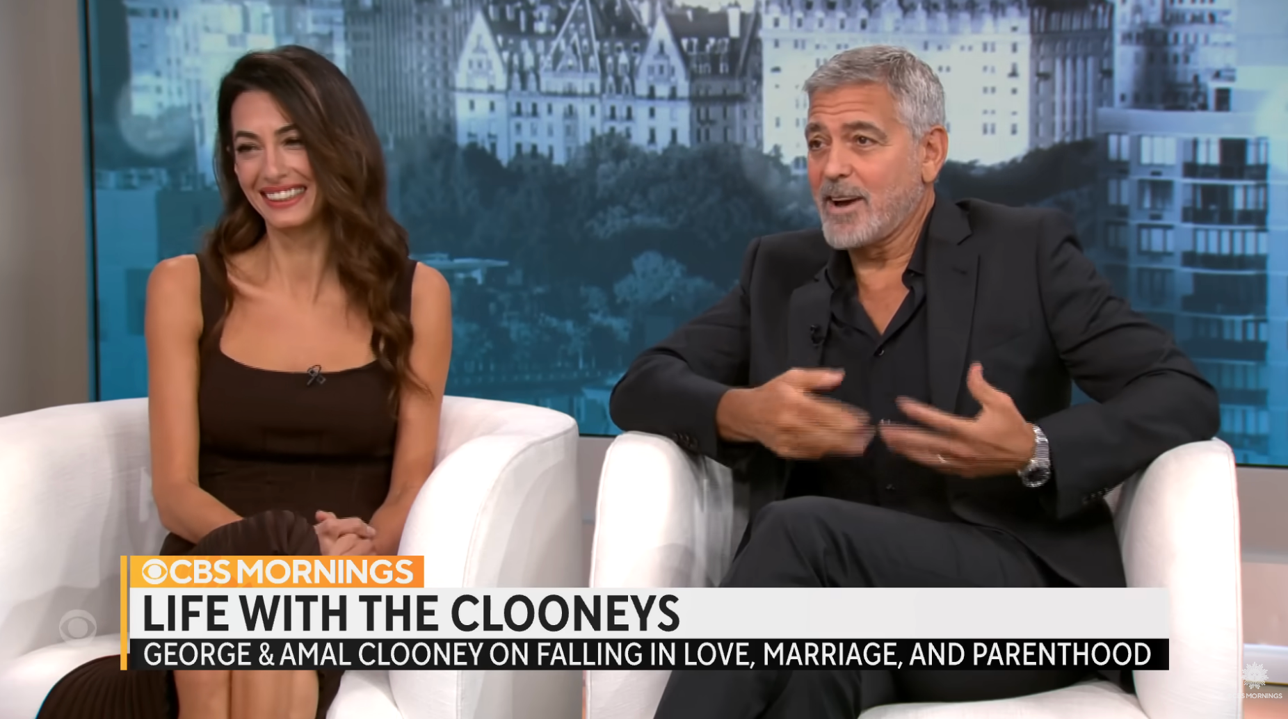 Amal and George Clooney on CBS Mornings