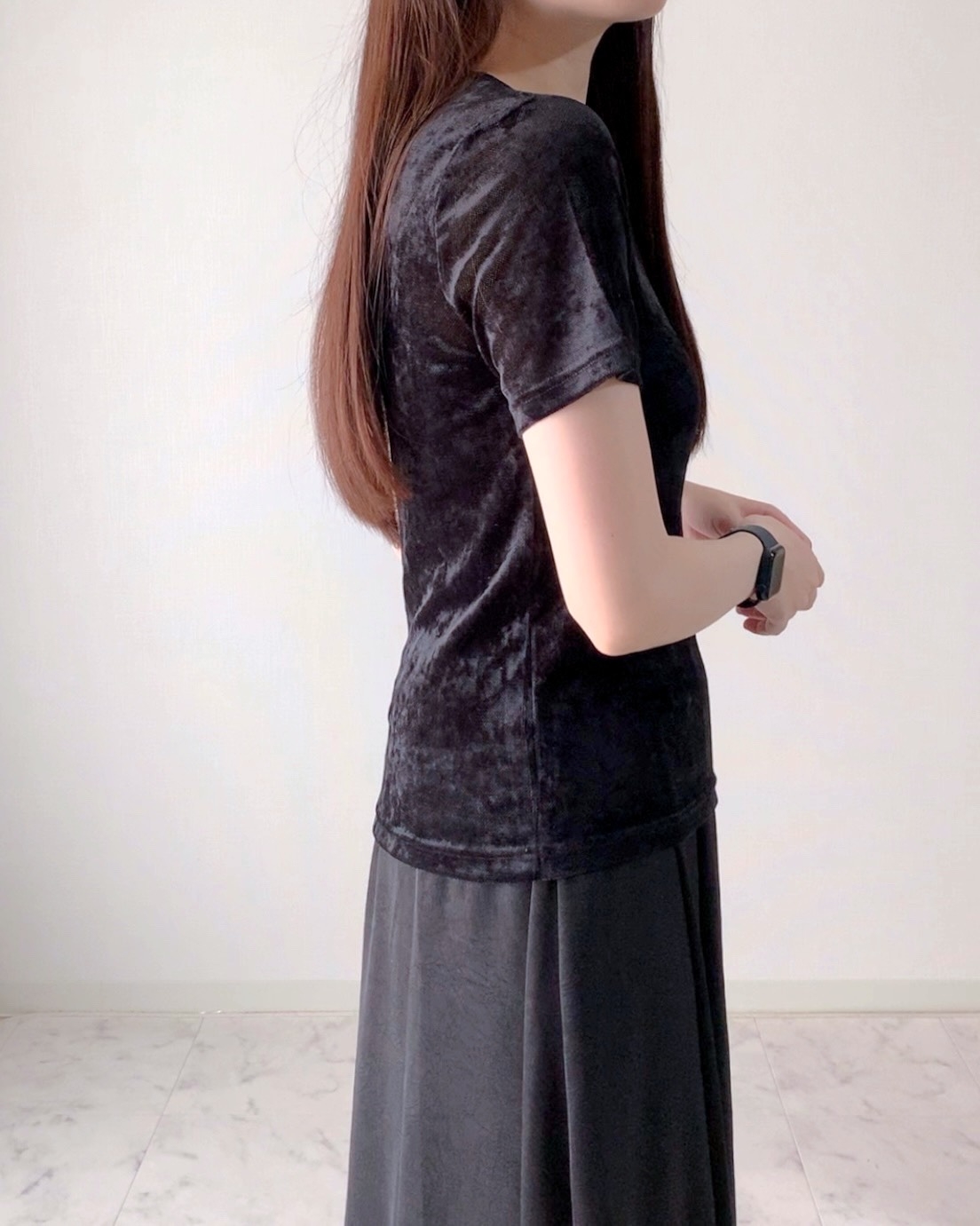 しまむらの「TPUシアーベロアT」