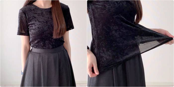 しまむらの「TPUシアーベロアT」