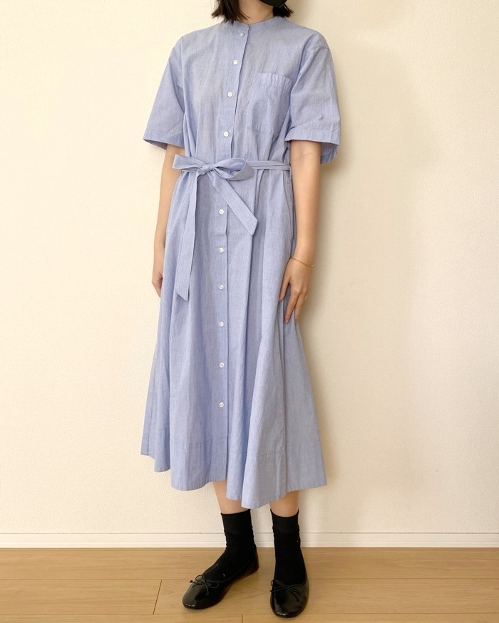 無印良品の「婦人 涼感 半袖シャツワンピース」