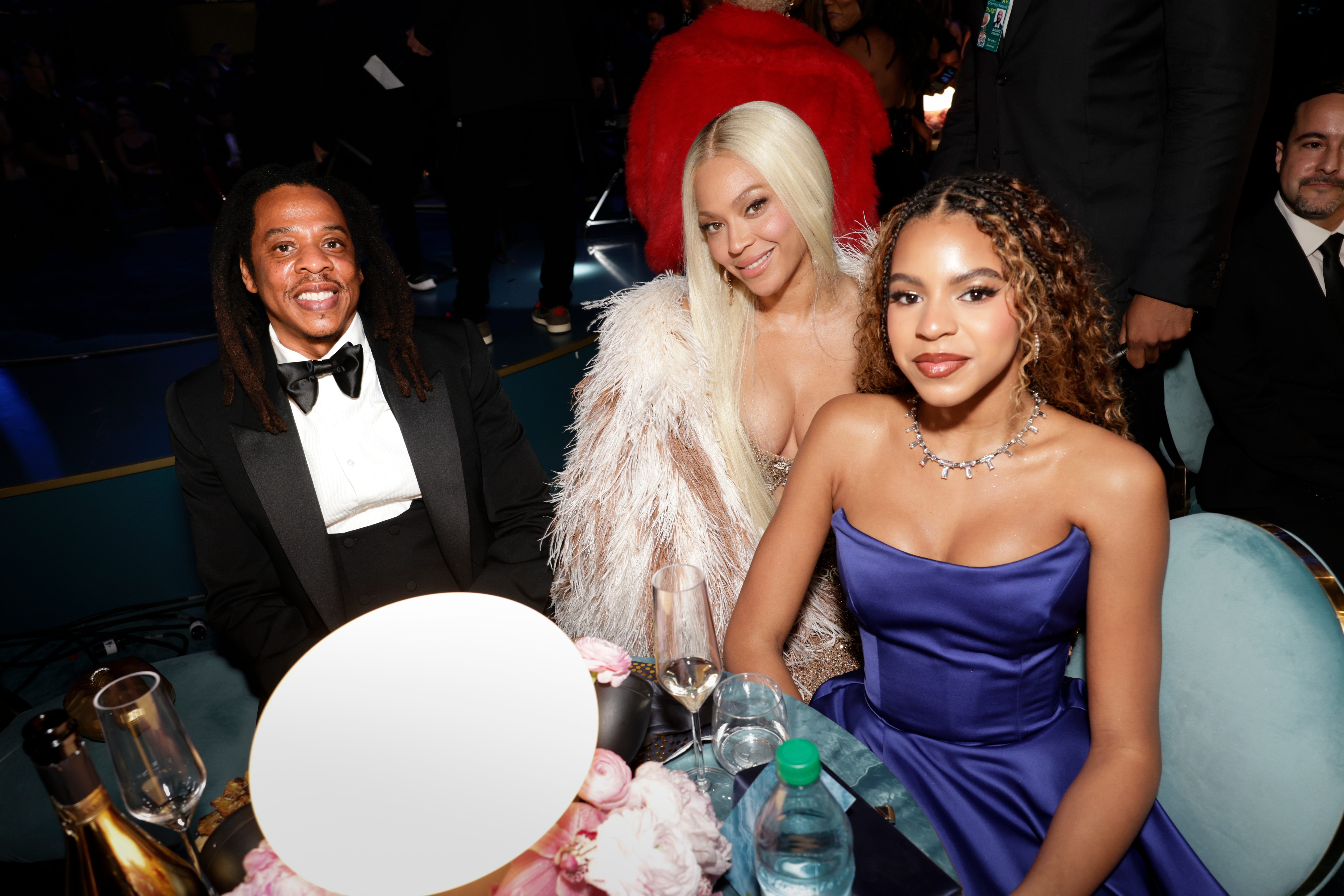 Jay-Z, Beyonce, and Blue Ivy Carter at the Grammys