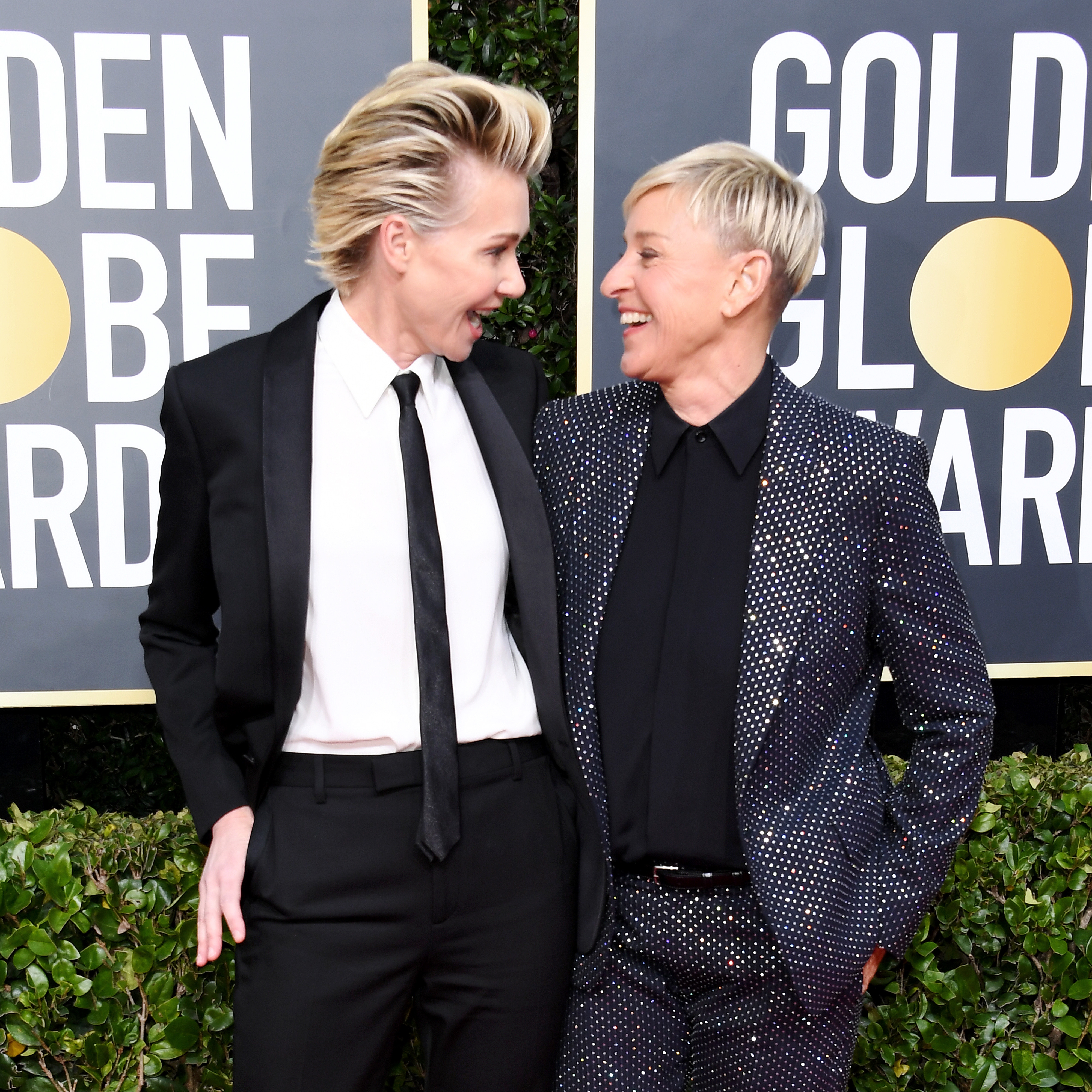 Portia de Rossi and Ellen DeGeneres at an event