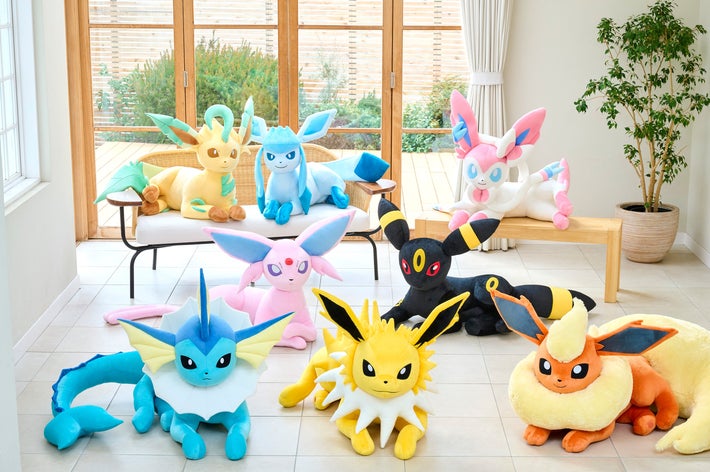 等身大ぬいぐるみ全ラインナップのイメージ(株式会社ポケモンセンターのリリースより)