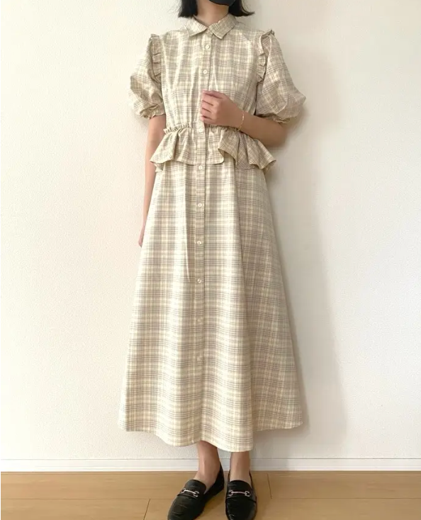 GUの「シャツワンピース(5分袖)by rokh」