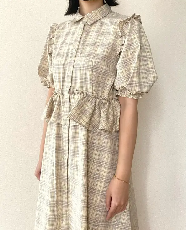 GUの「シャツワンピース(5分袖)by rokh」