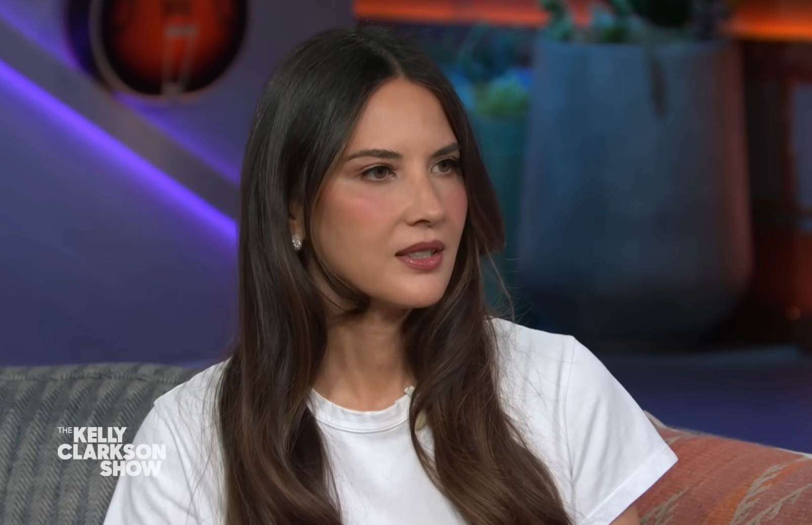 Olivia Munn speaking on The Kelly Clarkson Show