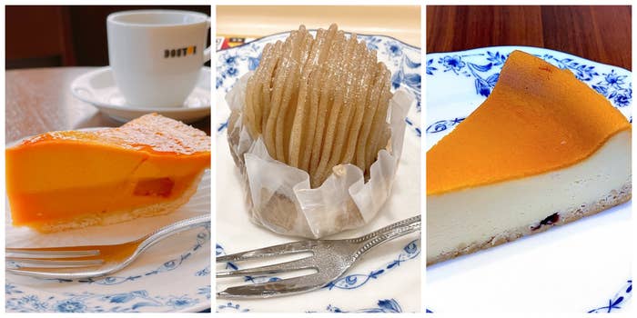 ドトールの「北海道産かぼちゃのタルト」「熊本県産和栗のモンブラン」「ベイクドチーズケーキ」