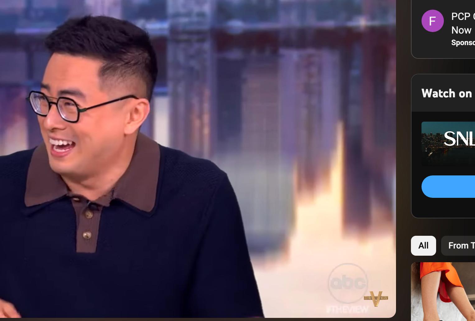 Bowen Yang laughing on &quot;The View&quot;