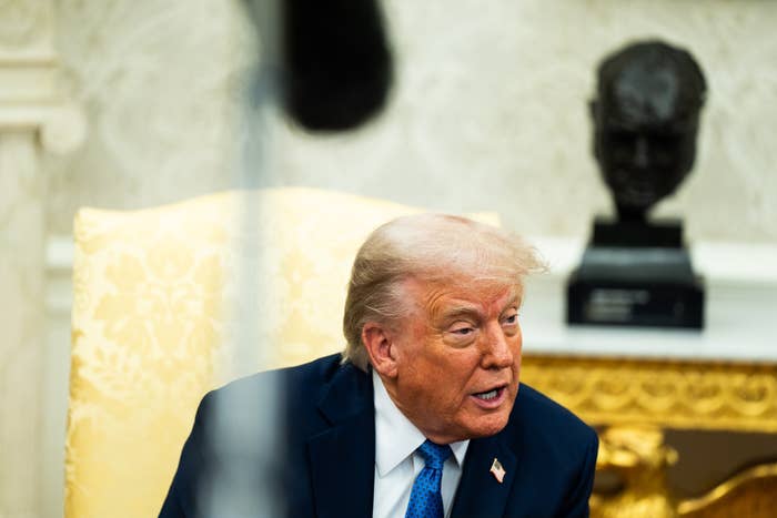 US President Donald Trump during a meeting in the Oval Office