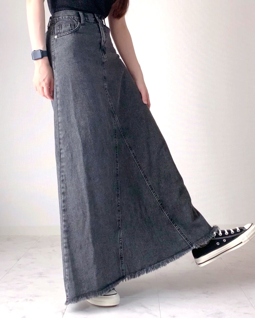 しまむらの「フリンジフレアスカート」