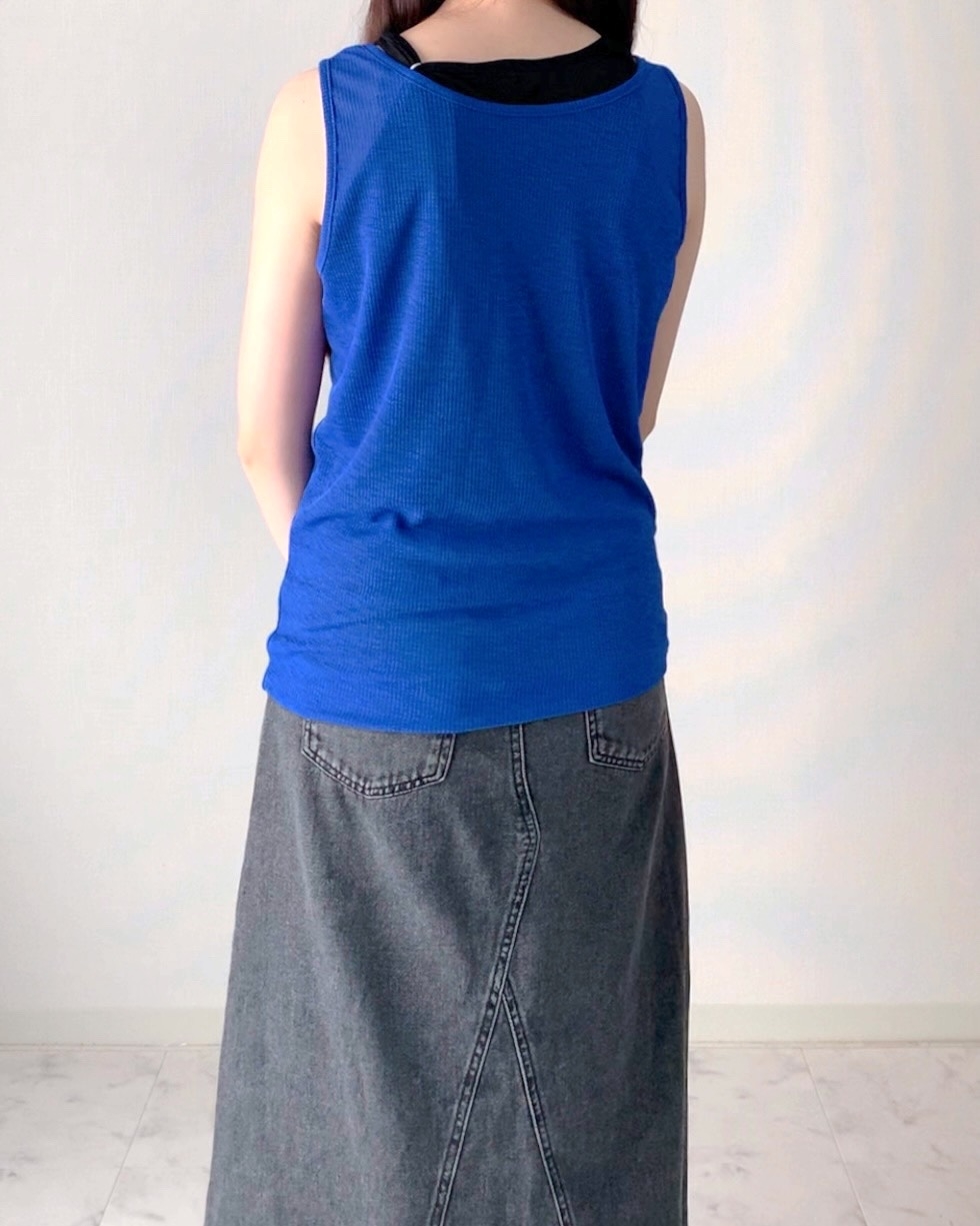 しまむらの「シアーレイヤードタンク」