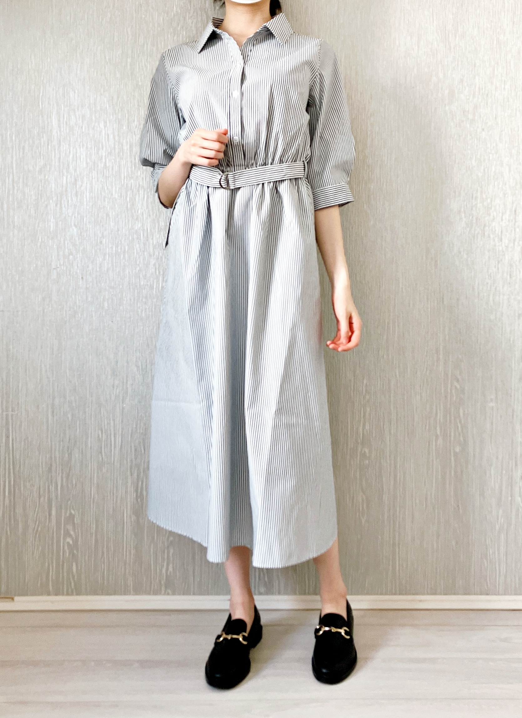 Honeys（ハニーズ）の「6分袖シャツワンピース」