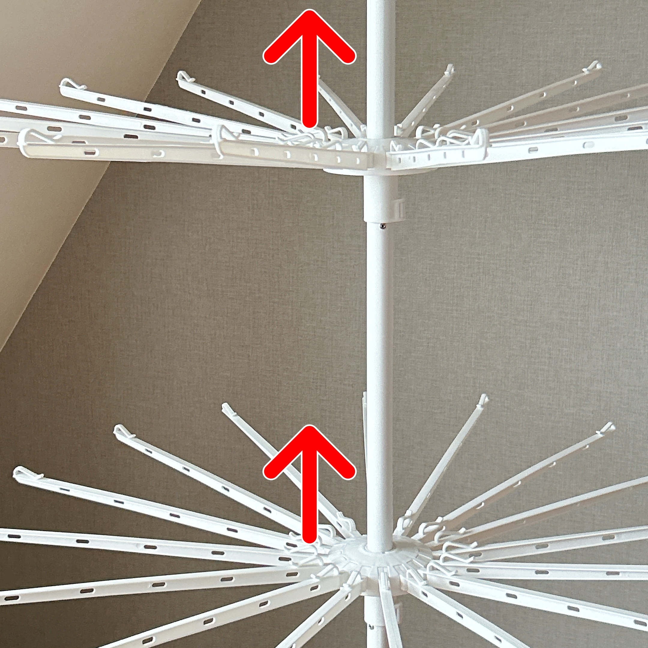 NITORI(ニトリ)の「昇降式パラソル型物干し(3段 HW01P ホワイト)」