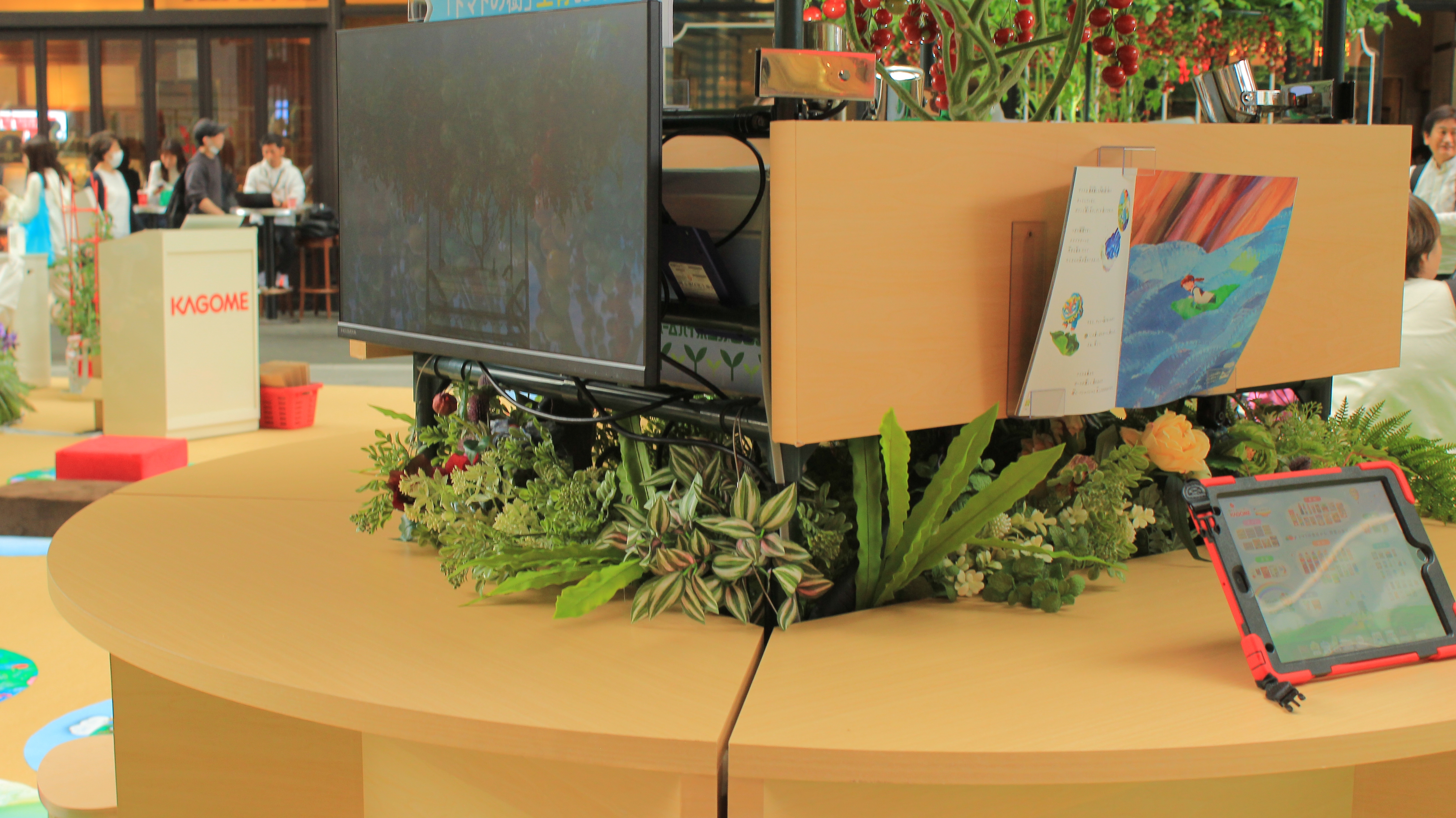 「トマトの森エリア」に設置されたカウンター（撮影：荒井啓仁 / BuzzFeed Japan）