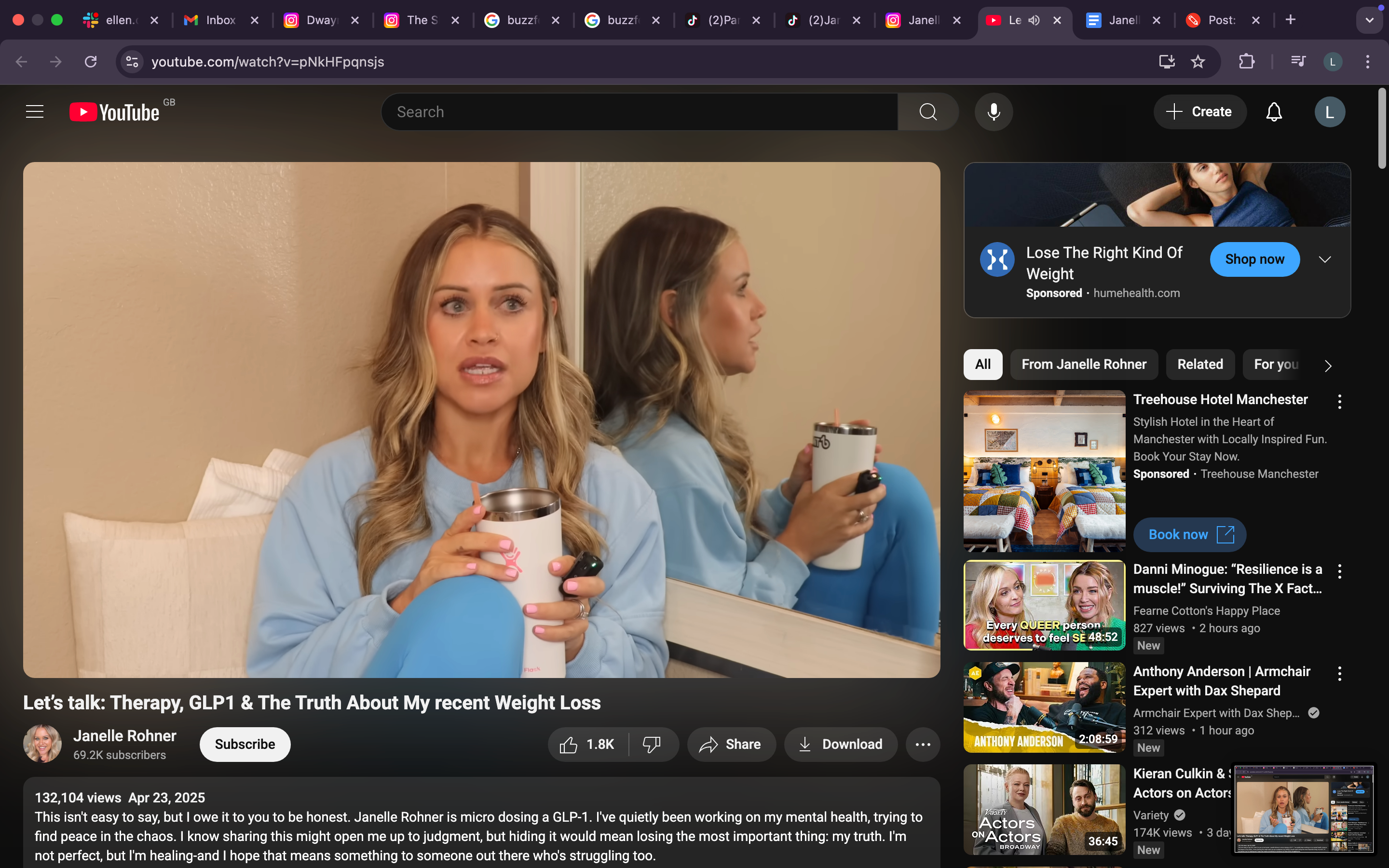 Janelle Rohner speaking in a YouTube video