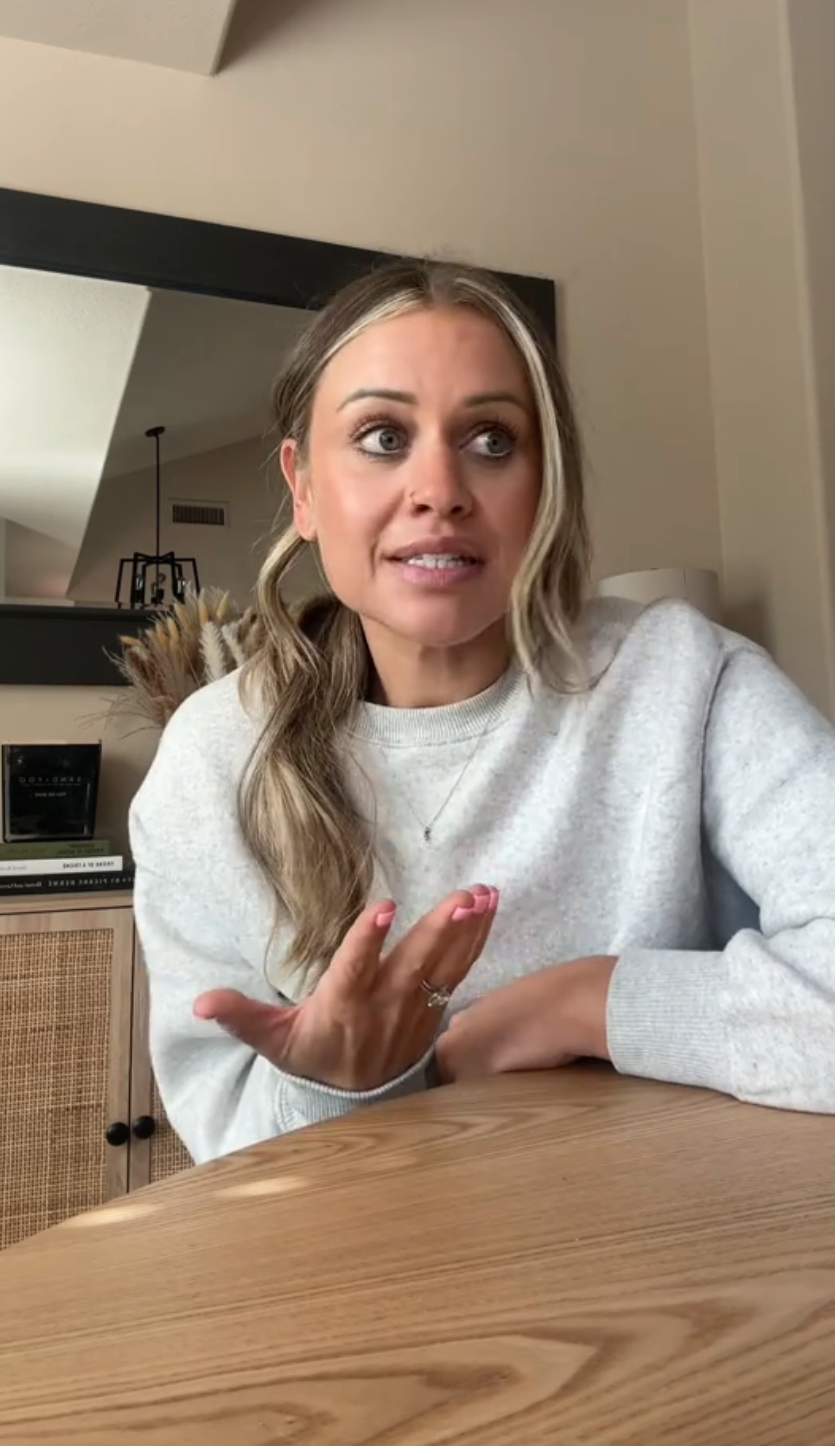 Janelle Rohner in a TikTok video gesturing while speaking