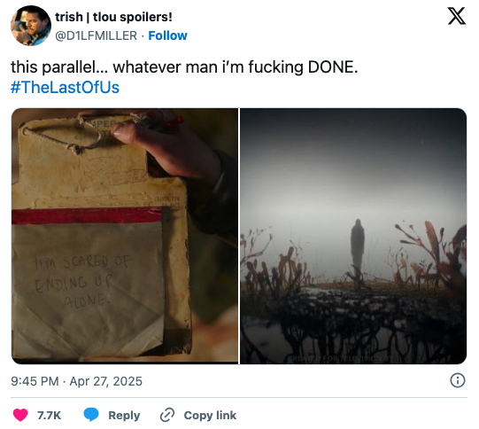 Two images compare themes: one shows a cover with "I'm scared of ending in nowhere," the other depicts a solitary figure in a desolate landscape