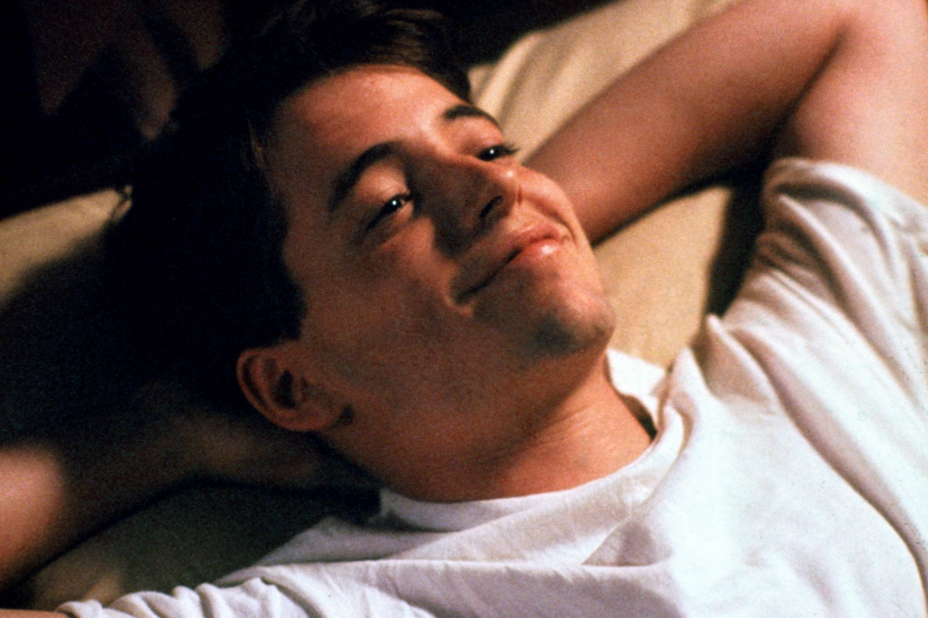 Matthew Broderick pondering in bed in "Ferris Bueller's Day Off."