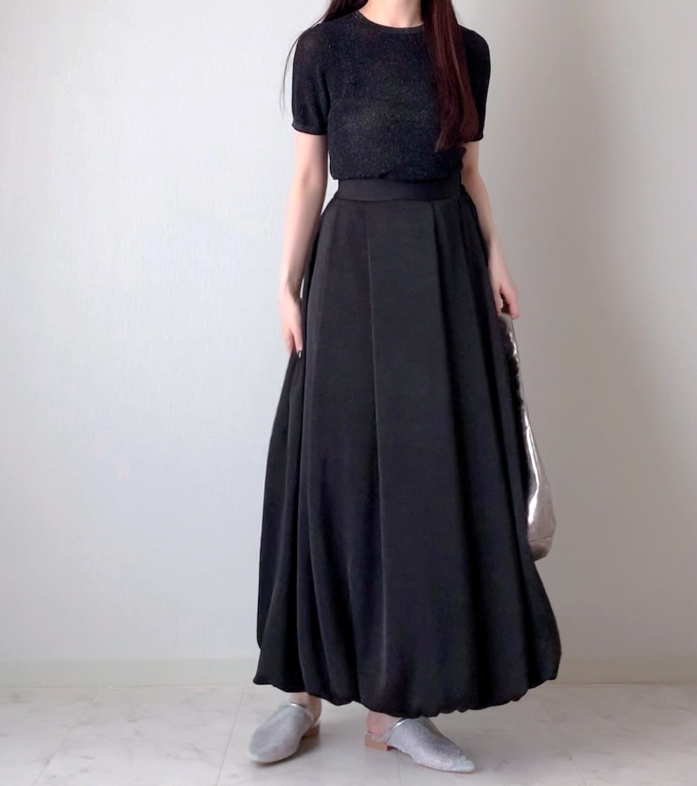 GUの「シアーラメセーター(半袖)Q」