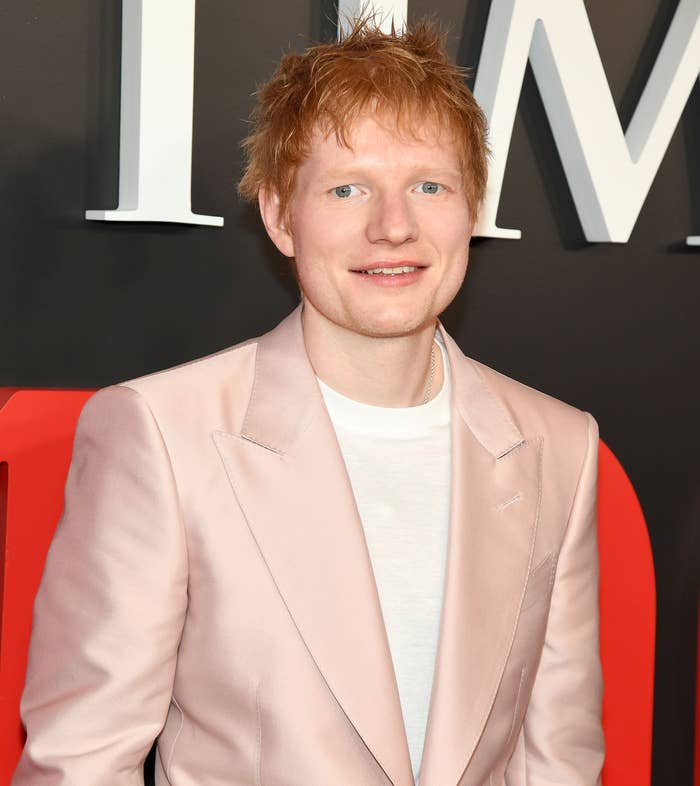 Ed Sheeran on a red carpet at a public event