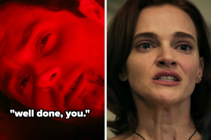 Two stills from the final season of &ldquo;You,&rdquo; including Joe Goldberg lying on the ground, saying, &ldquo;Well done, you&rdquo;