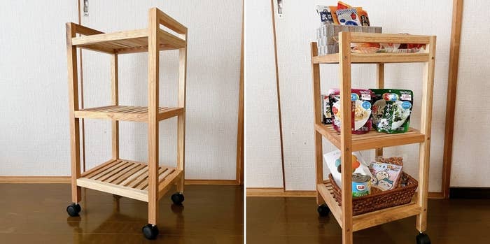 Francfranc(フランフラン)の便利なキッチングッズ「ミン ワゴン ナチュラル(W350xH720)」