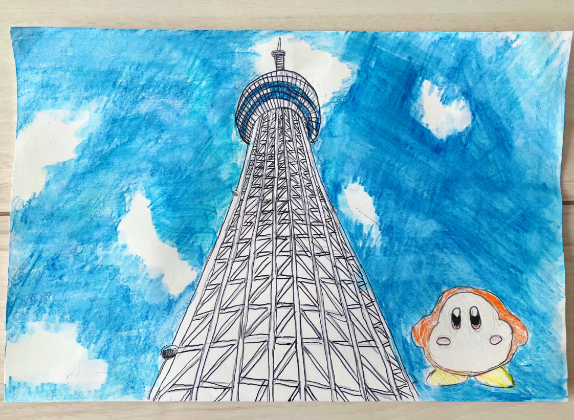 大胆な構図の東京スカイツリー / pekepom(@peke_pom)さんのXより