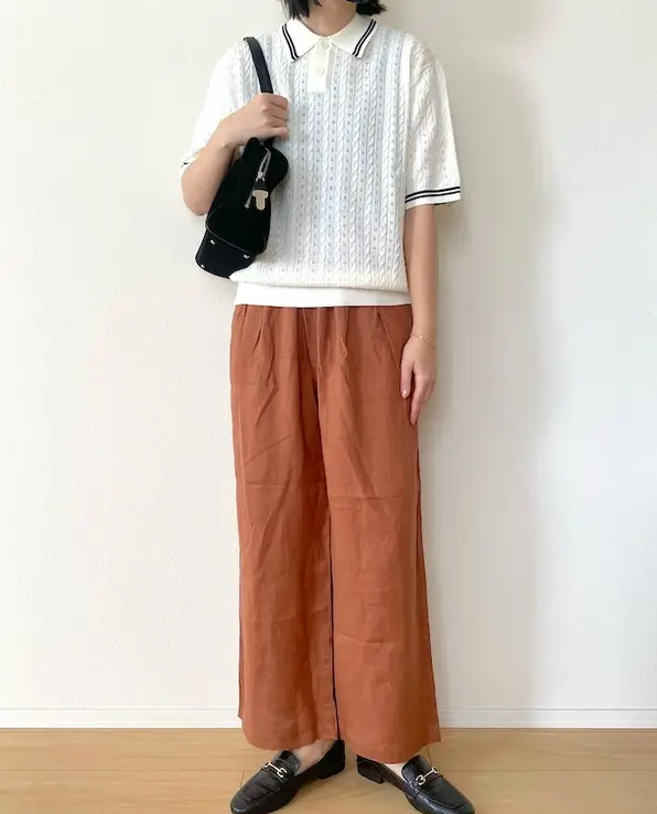 無印良品の「婦人 リネン 洗いざらしイージーワイドパンツ」