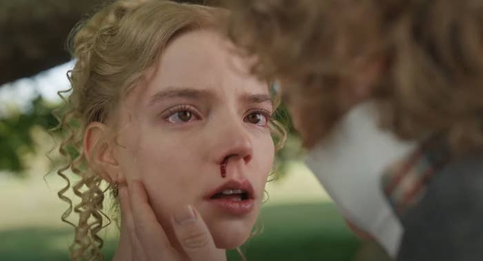 Anya Taylor-Joy with a nosebleed in Emma