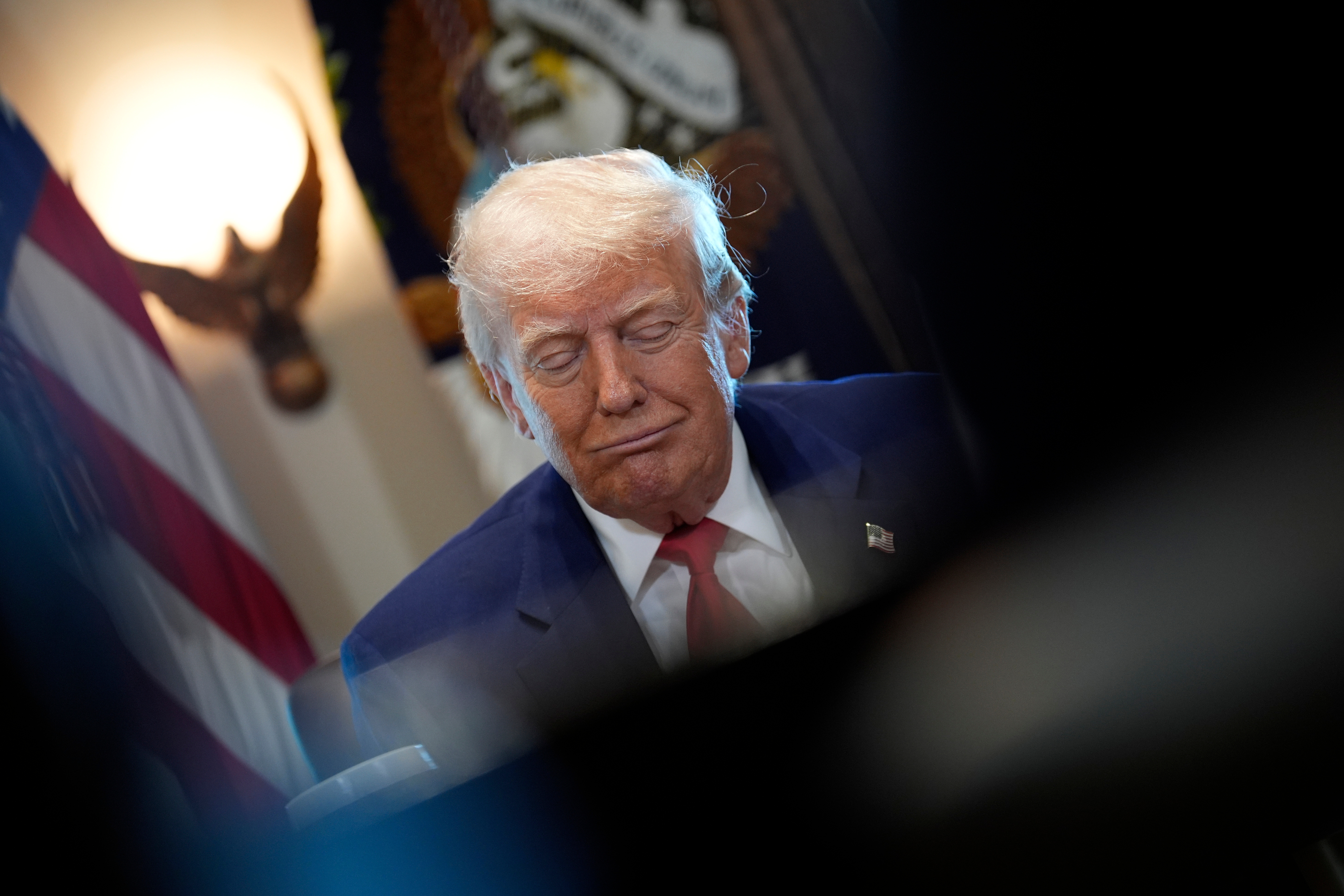 Donald Trump in the White House makes a haughty smirk