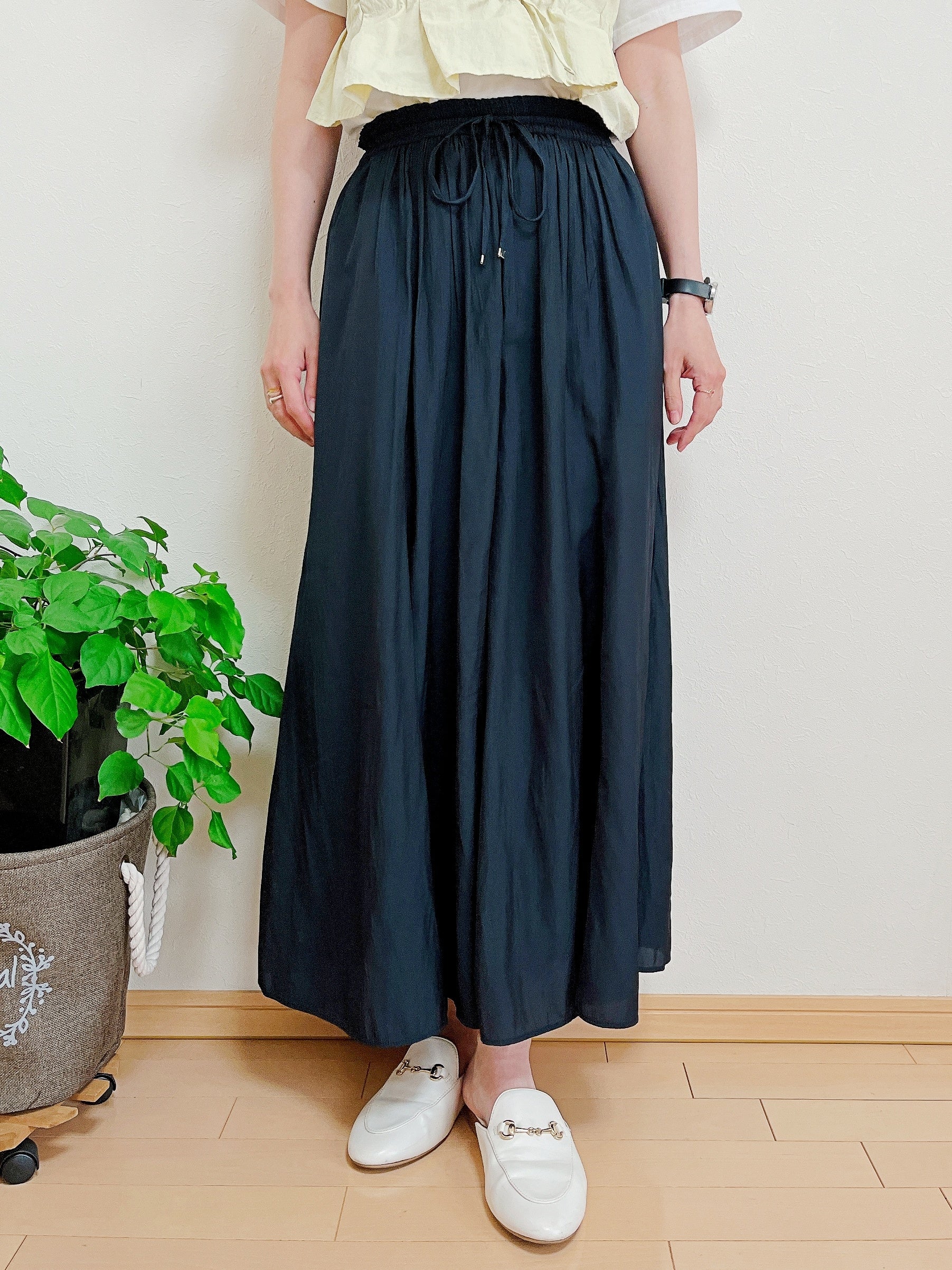 yaacc handwork ロングパンツ　巻きスカート風 グローバルワークの「スカートみたいなパンツ」が楽ちんすぎて手放せ