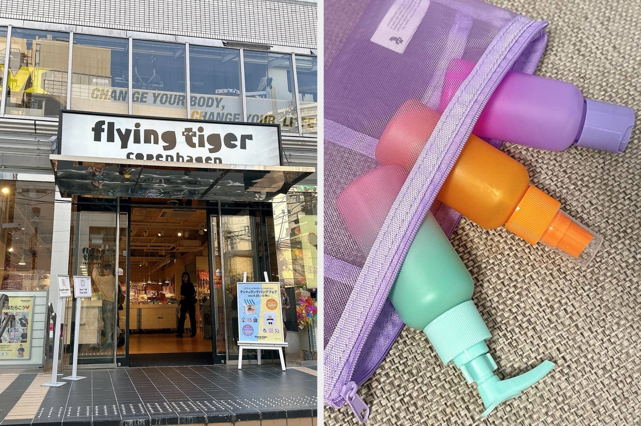 3色のボトルセット(緑、オレンジ、紫)が透明バッグに収納され、手に持たれている。バッグにはジッパー付き。