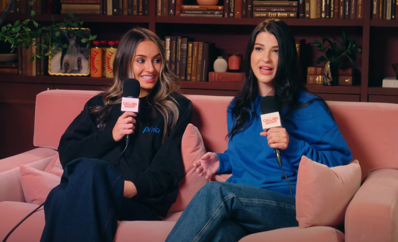 Sophia Kianni and Phoebe Gates during a podcast interview