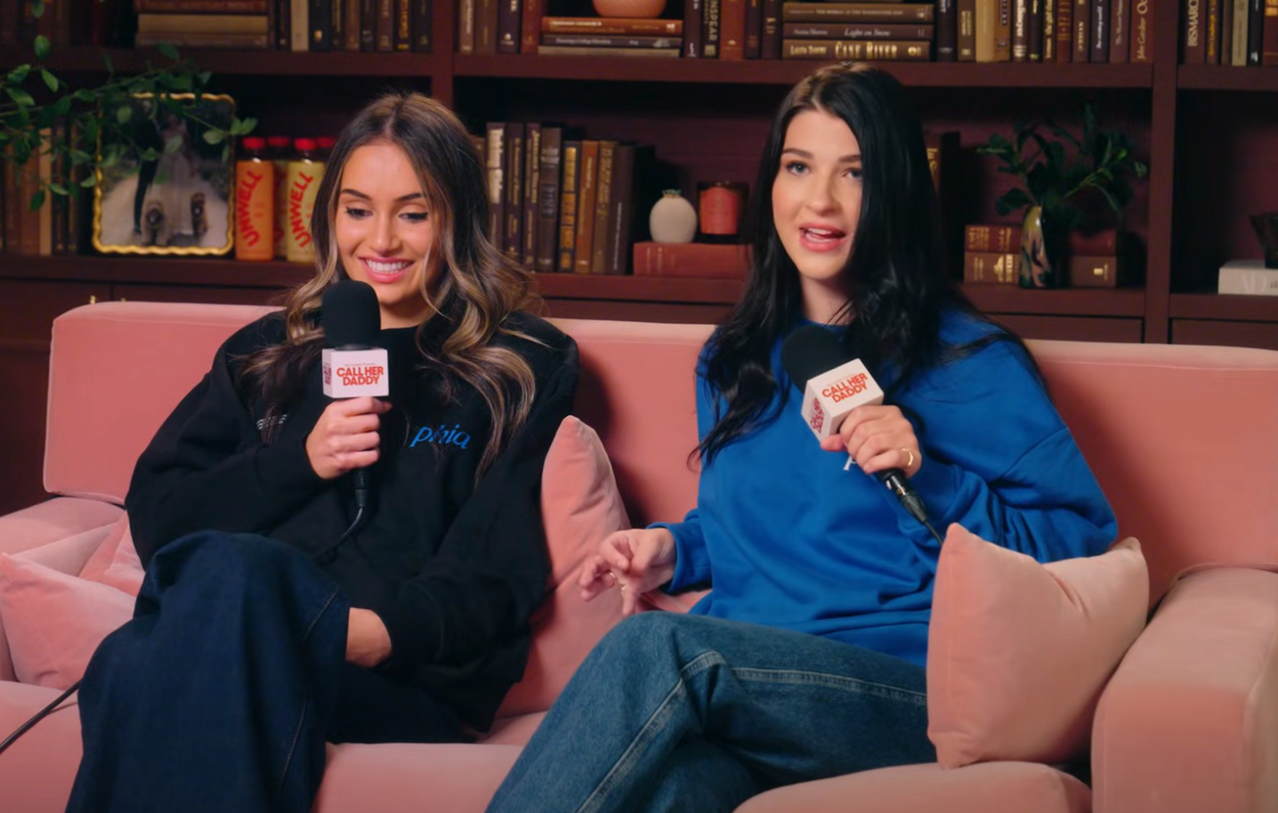 Sophia Kianni and Phoebe Gates during a podcast interview