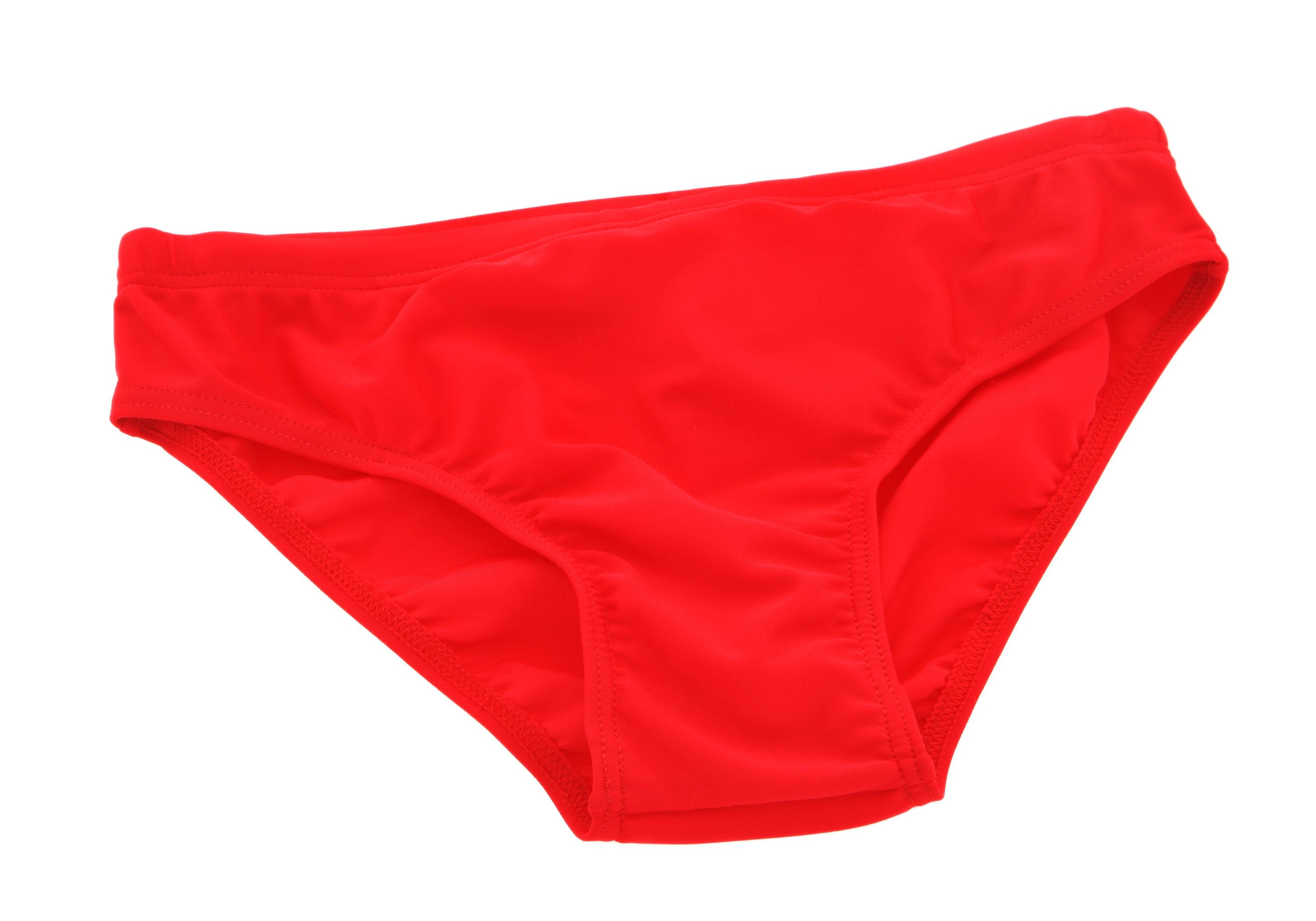 Red bikini bottom displayed against a white background