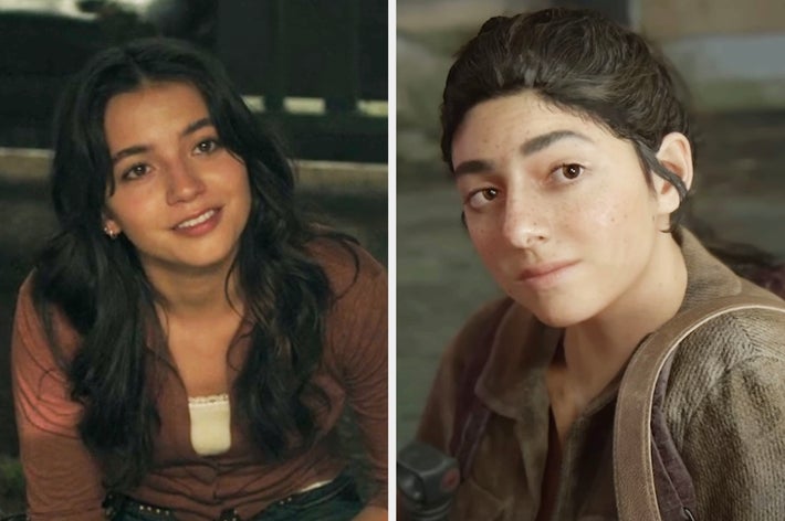 Dina in The Last of Us show vs. game watching Ellie sing and play guitar