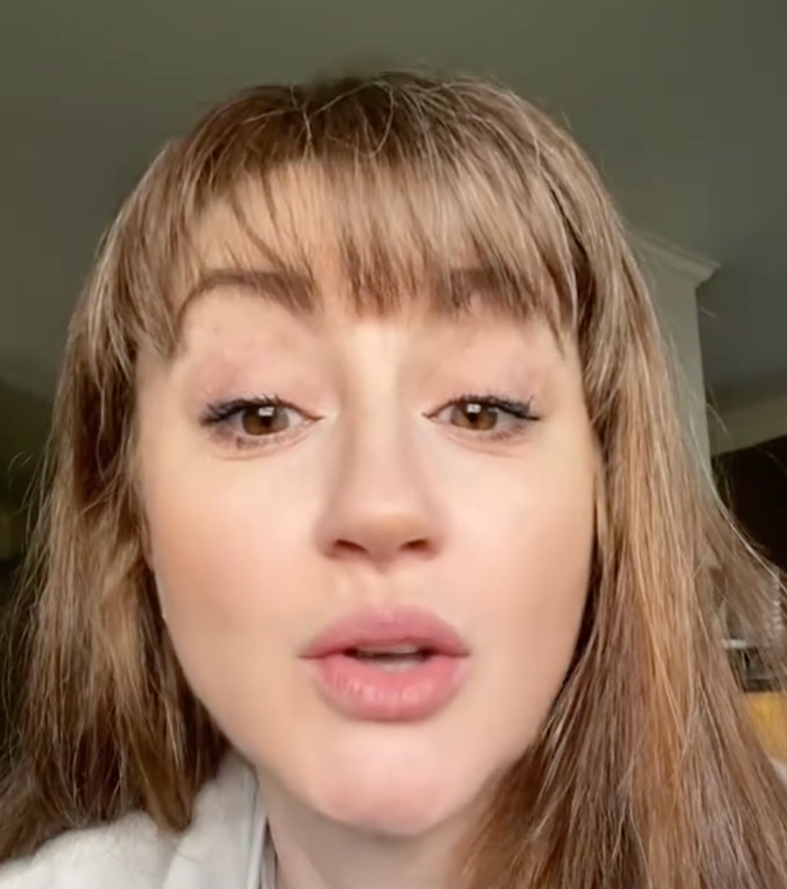 Person speaking directly to the camera about cults, with the text "BECAUSE CULTS LEAVE" visible at the bottom