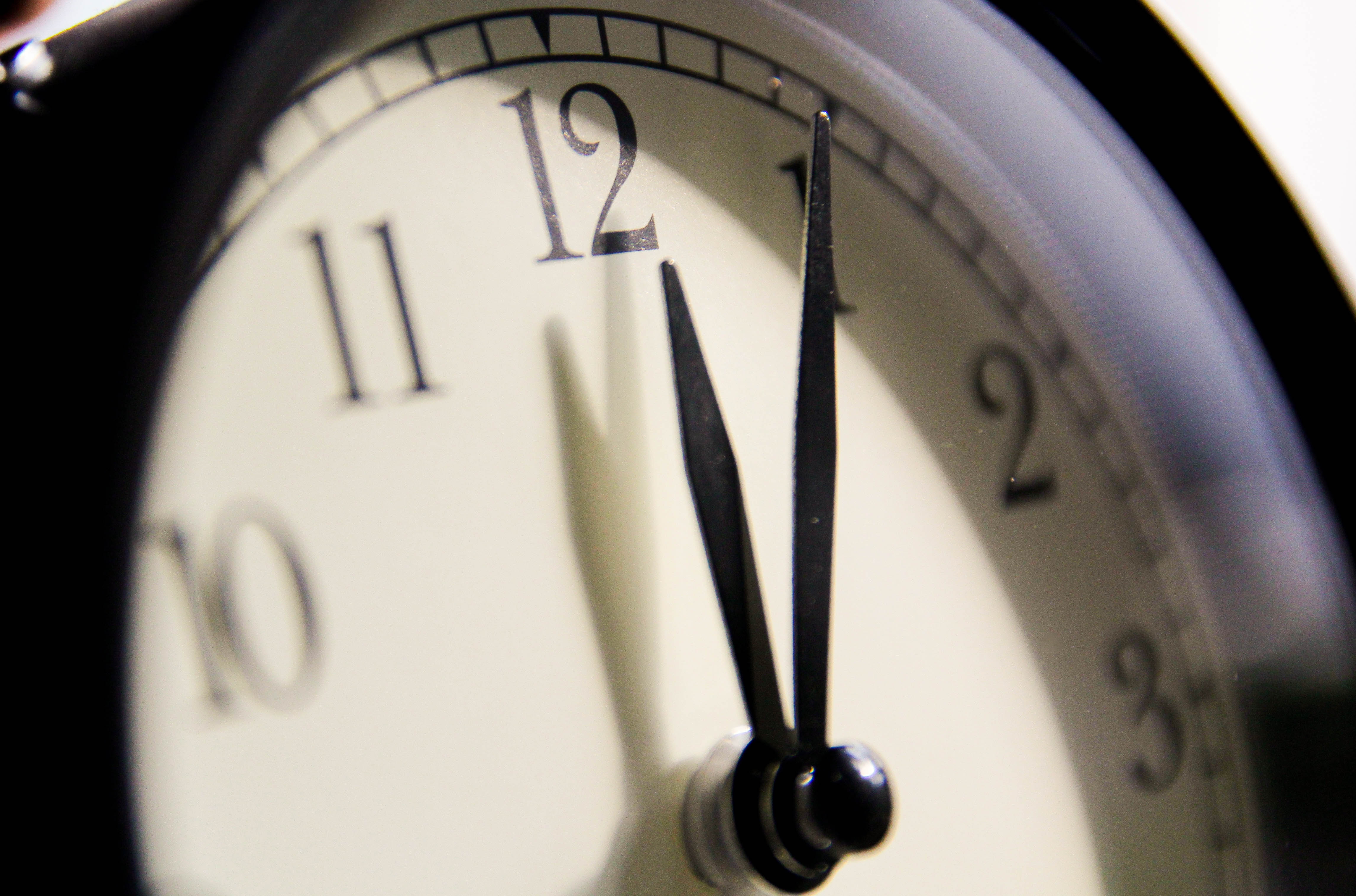 Close-up of an analog clock.
