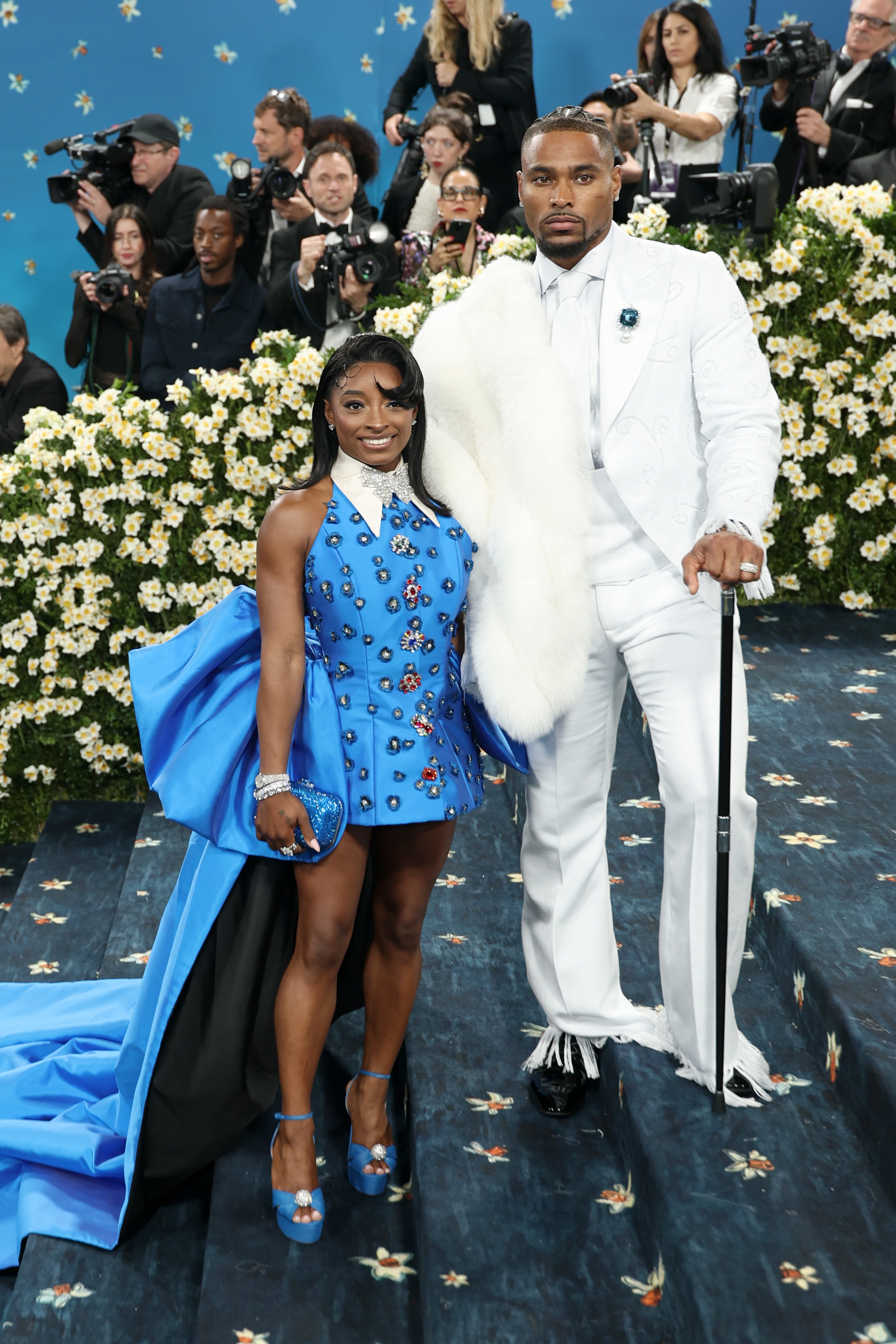 Simone Biles and Jonathan Owens attend the 2025 Met Gala