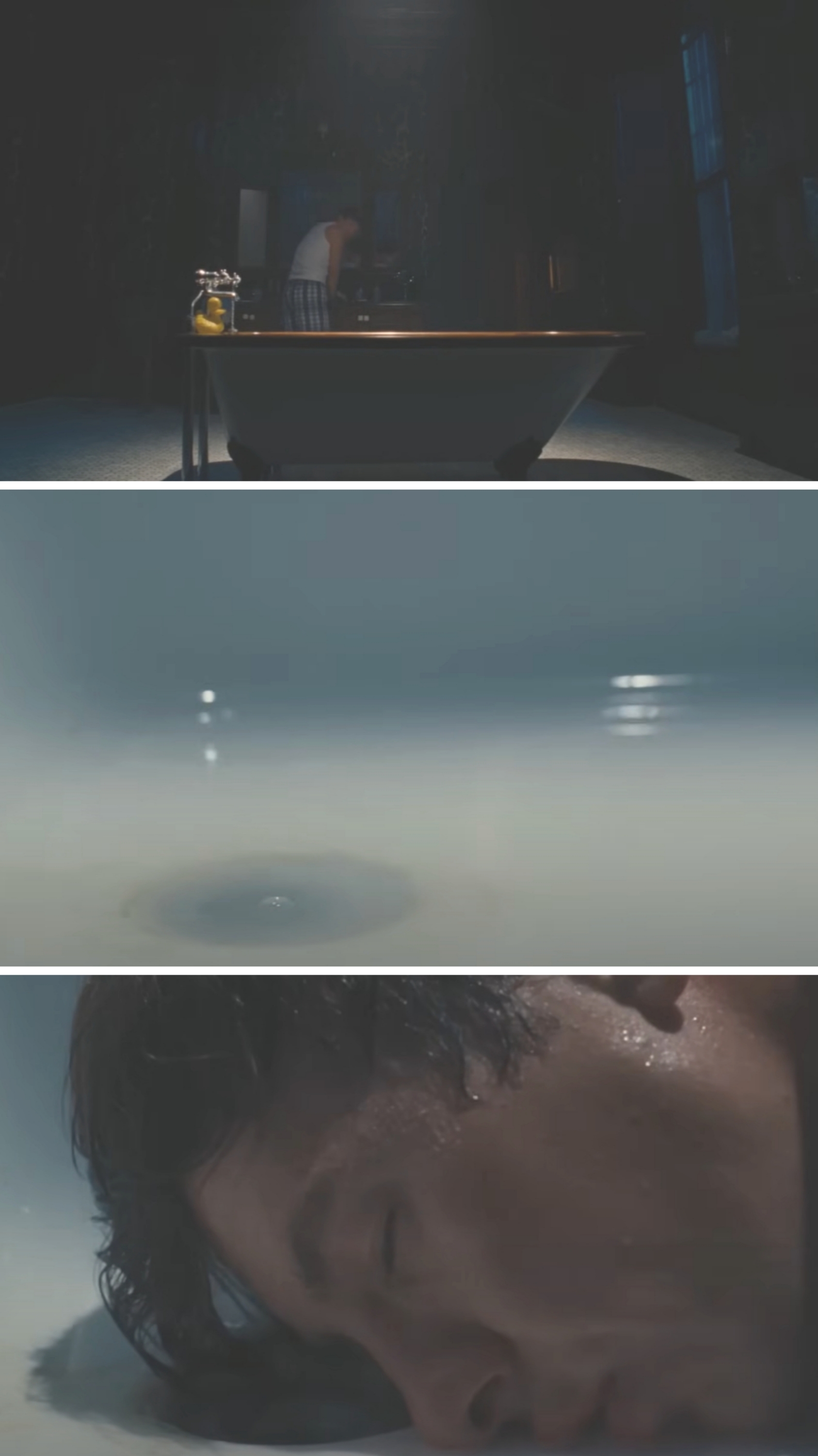 Barry Keoghan licks the bottom of a draining tub