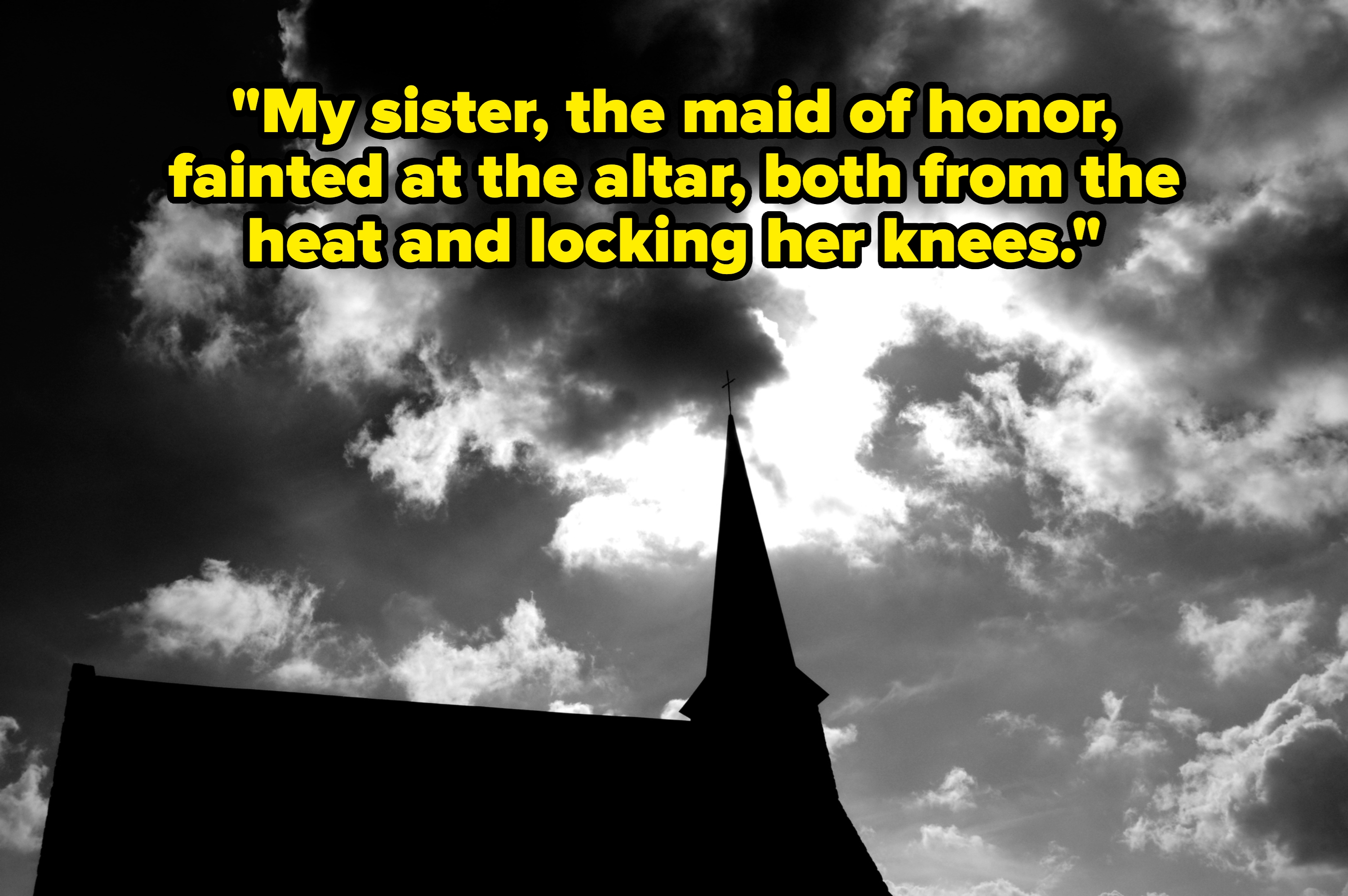 Silhouette of a church steeple against a dramatic cloudy sky, creating a tranquil and solemn atmosphere