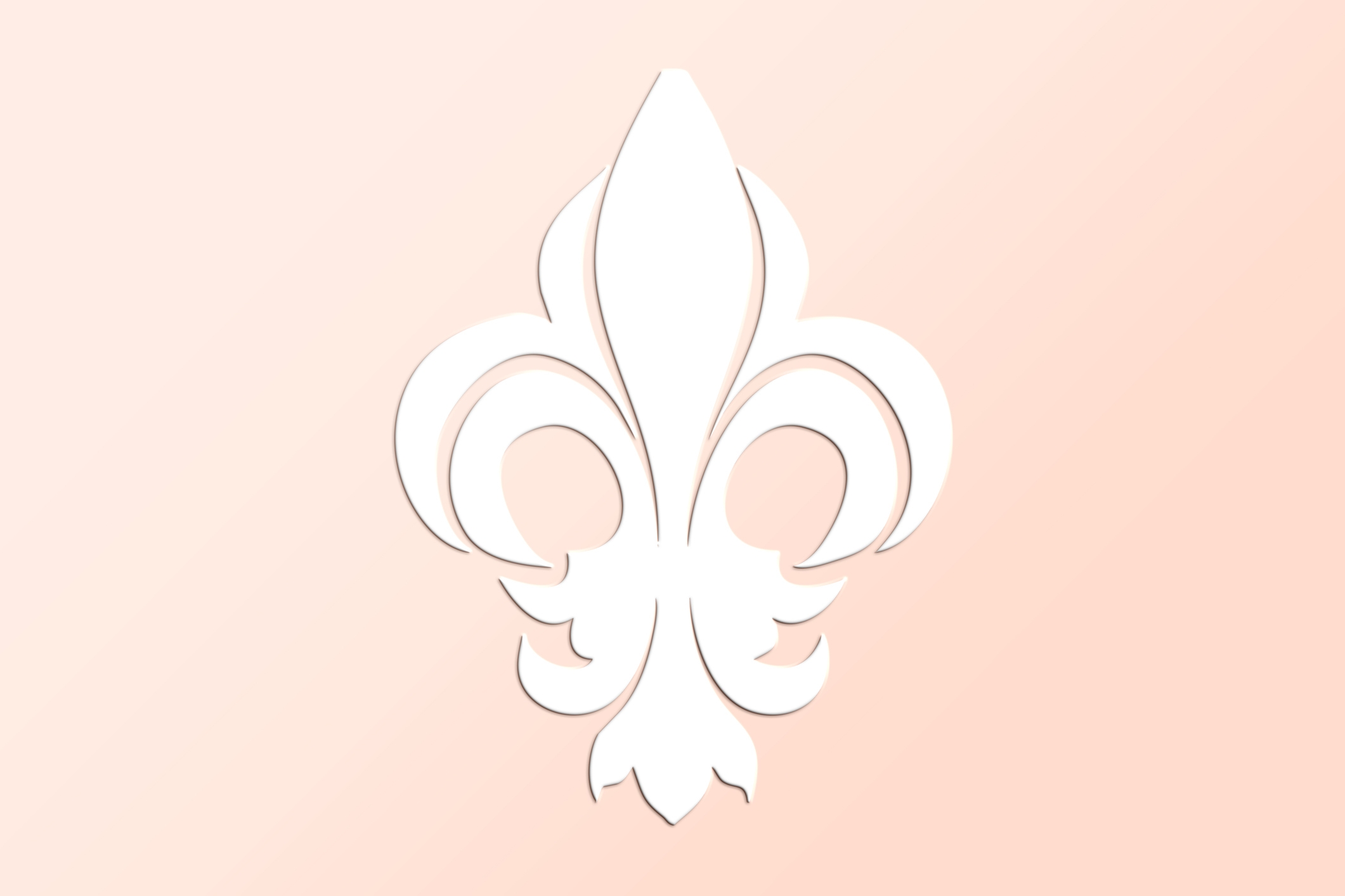 A white fleur-de-lis emblem on a simple background, often symbolizing elegance and tradition