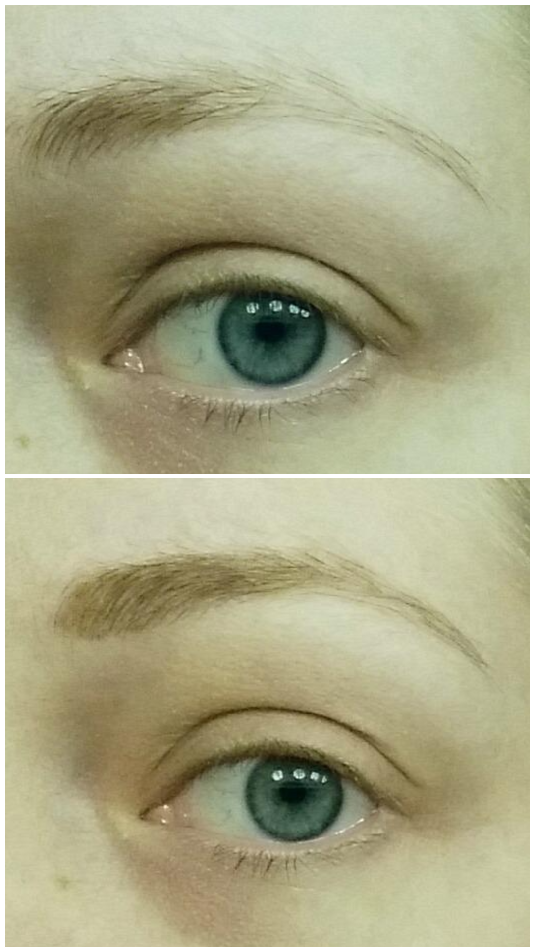 reviewer wearing brow wiz pencil