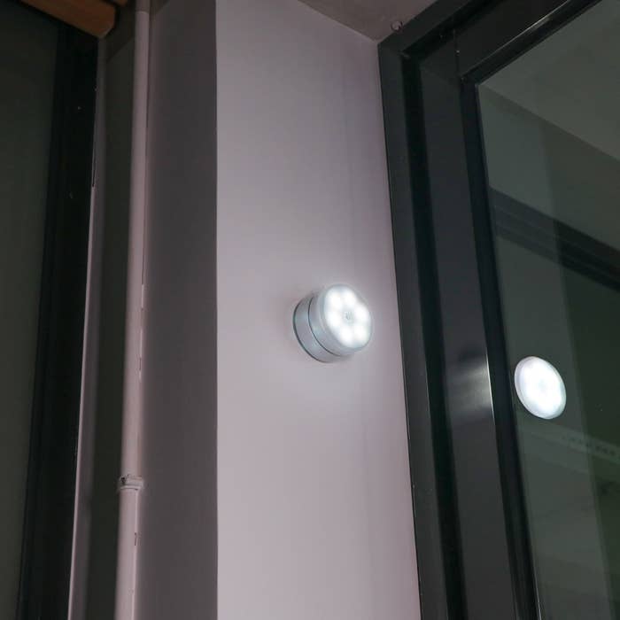 Motion-activated LED airy mounted connected a partition adjacent a window, perfect for enhancing location information oregon lighting acheronian areas automatically