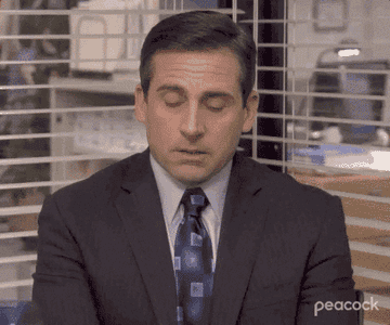 Steve Carell rolling his eyes in "The Office."